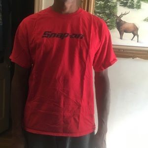 Snap-on Tools Logo Black Lettering Red Shirt Large
